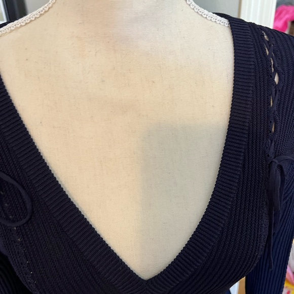 Gorgeous knit dress by Jonathan Simkhai! Navy blue.Fitted. Stretchy. - Picture 11 of 12
